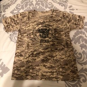 Universal Studios Transformers N.E.S.T Camouflage Brown and Tan L Unisex T-shirt